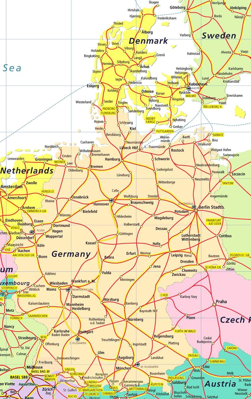 danimarka turismo-erakargarri mapa