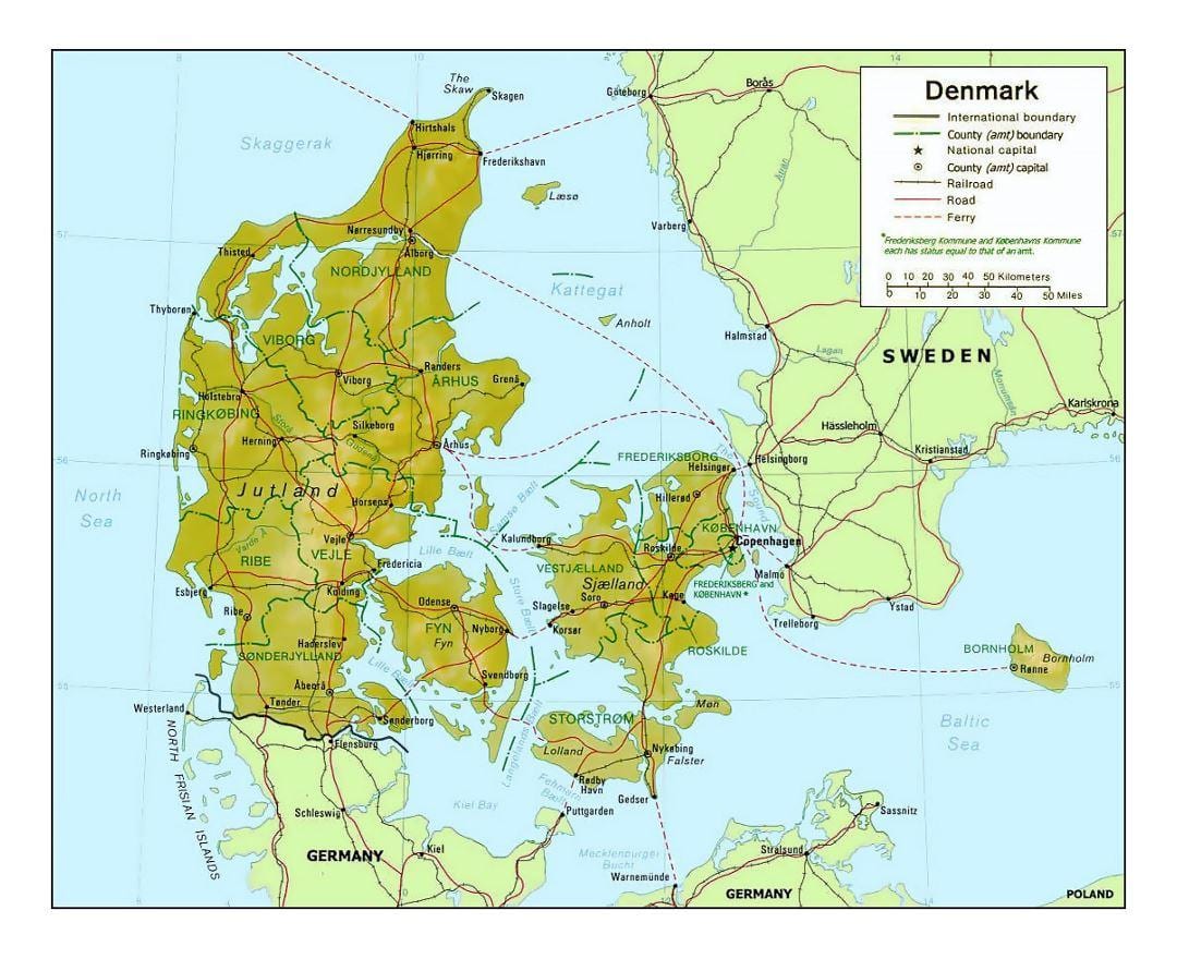 Mapa danimarka kommune