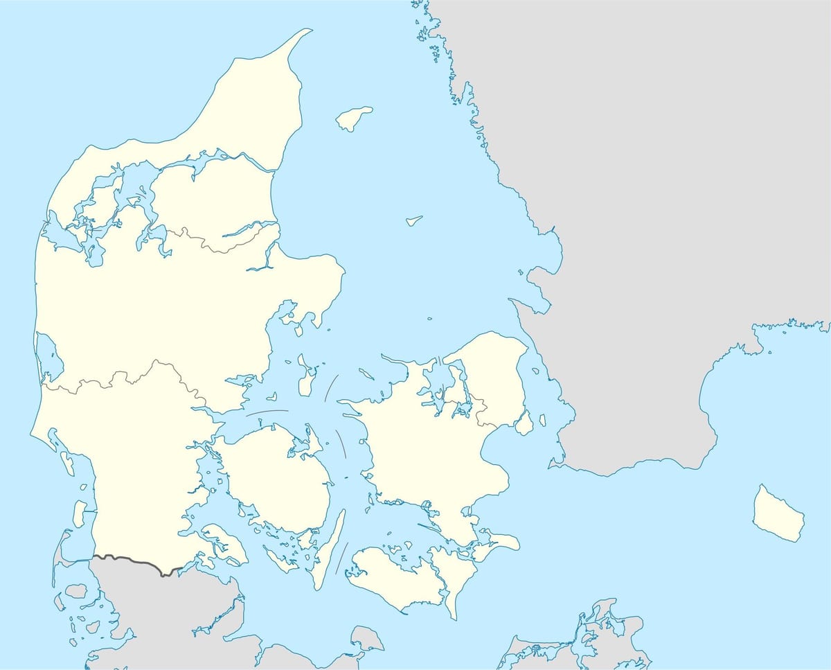 Mapa danimarka bektorea
