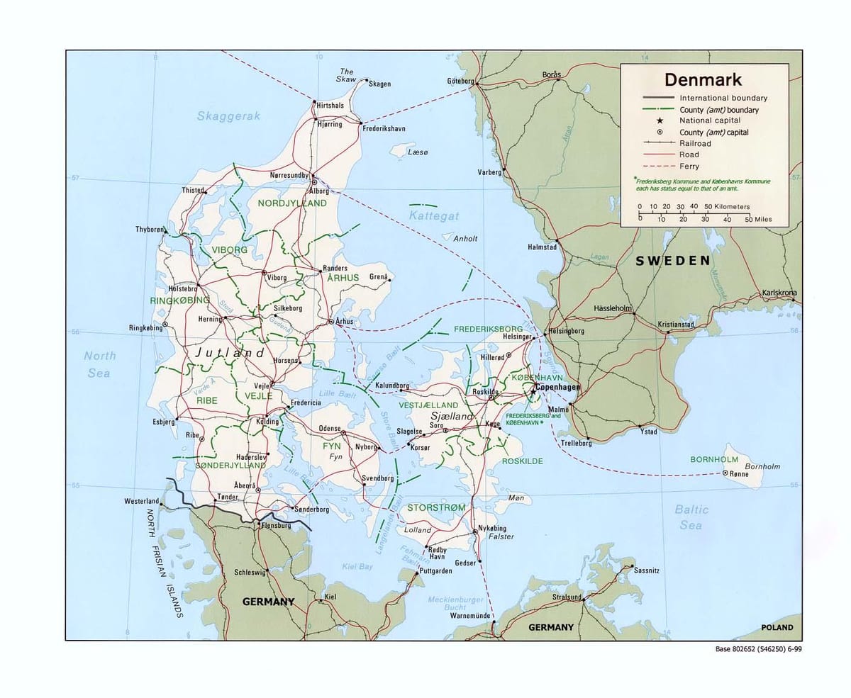 Mapa danimarka ocean beach oporrak parkean