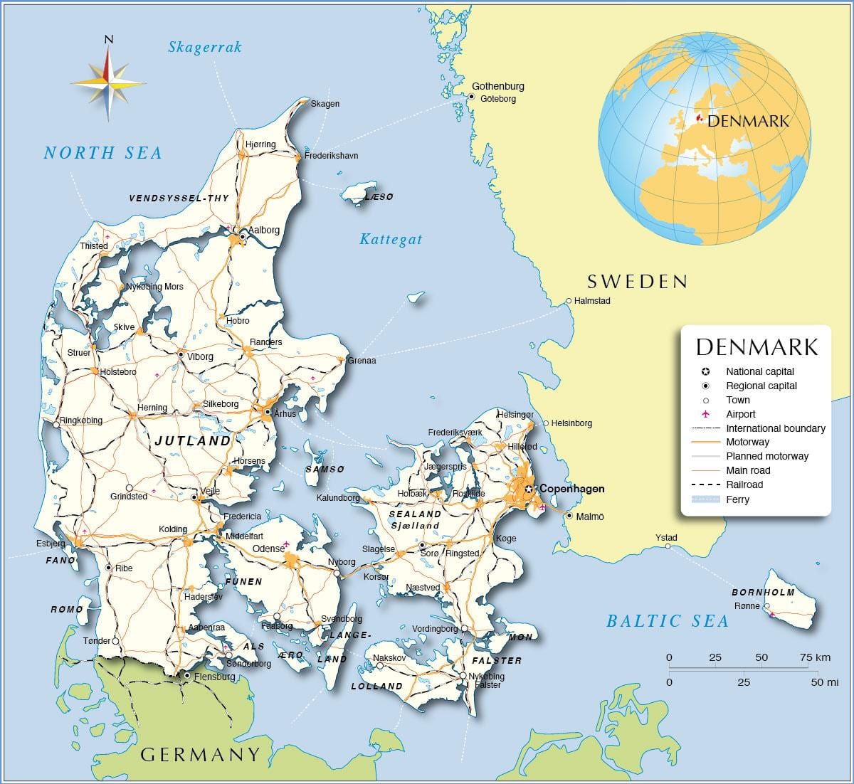 Mapa danimarka portu