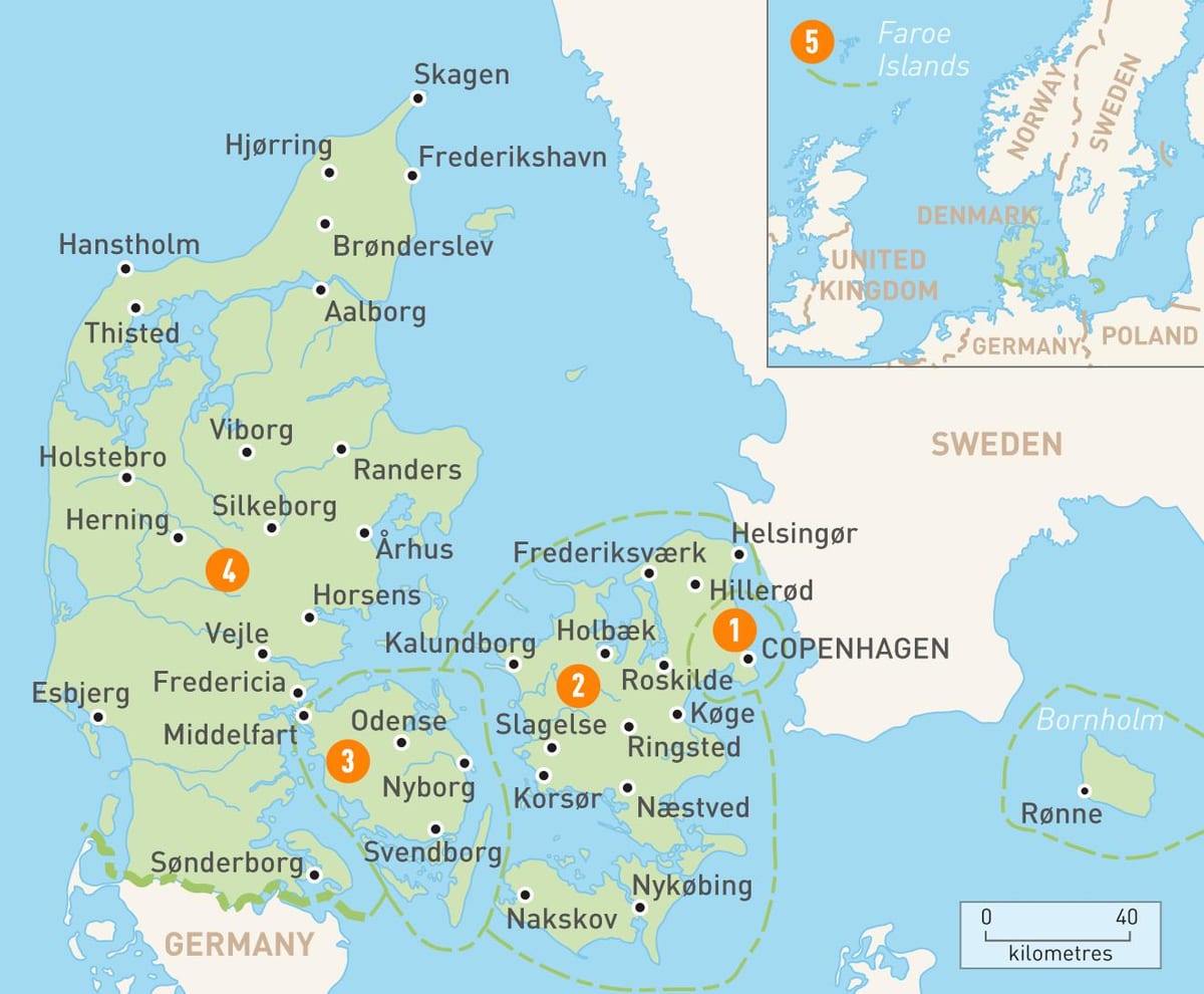 Mapa danimarkako uharte