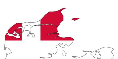 Mapa danimarka bandera 