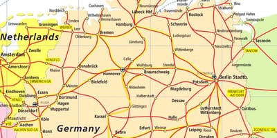 Danimarka turismo-erakargarri mapa