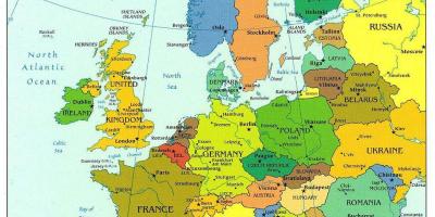 Mapa europa erakusten danimarka
