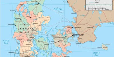 Mapa danimarka ferry 