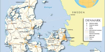 Mapa danimarka portu