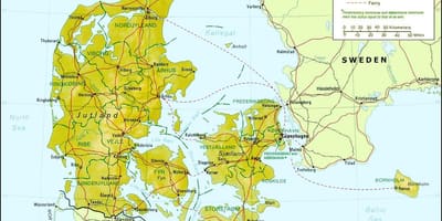 Mapa danimarkako geografia 