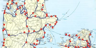 Danimarka nazionala bizikletentzako ibilbideak mapa